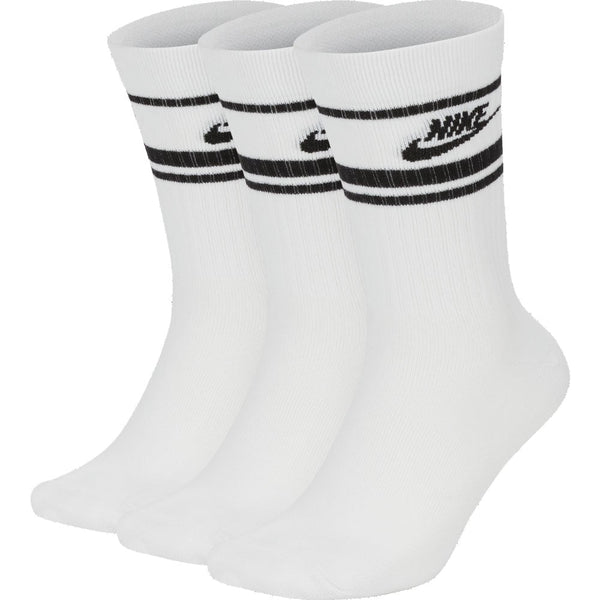 Nike Sportswear Essential Crew Socks (3 Pairs) - White/Black