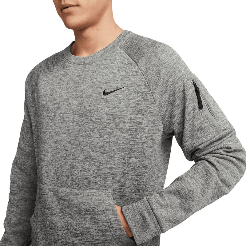 Nike Therma FIT Crewneck Sweater Dark Grey Heather Black