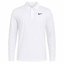 Nike Dri-FIT Victory Solid Long Sleeve Polo Shirt - White/Black