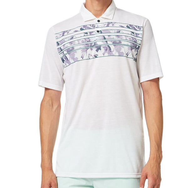 Oakley Azalea Stripe Polo Shirt - White Heather