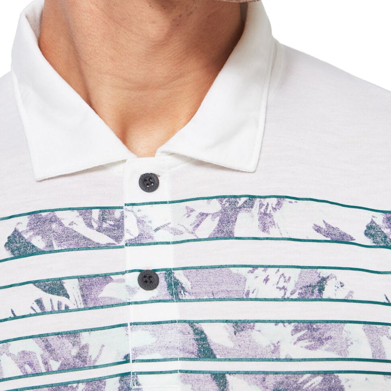 Oakley Azalea Stripe Polo Shirt - White Heather