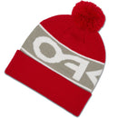 Oakley Factory Cuff Beanie Hat - Red Line/Stone Grey