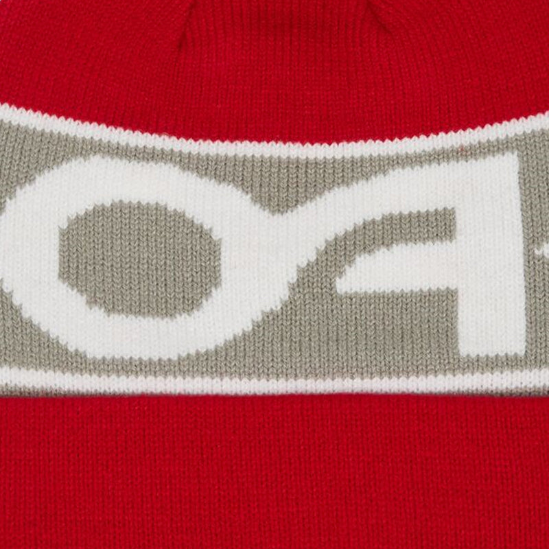 Oakley Factory Cuff Beanie Hat - Red Line/Stone Grey