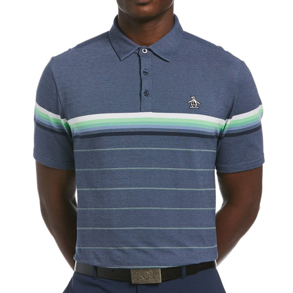 Original Penguin Engineered Energy Stripe Polo Shirt - Black Iris