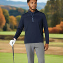 Original Penguin Lightweight Mixed Media 1/4 Zip - Black Iris