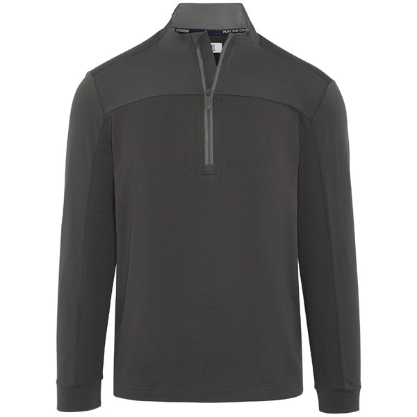 Original Penguin Lightweight Mixed Media 1/4 Zip - Asphalt