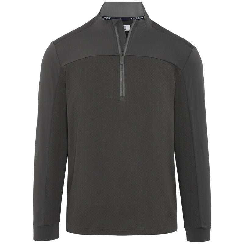 Original Penguin Lightweight Mixed Media 1/4 Zip - Asphalt