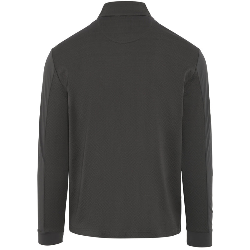 Original Penguin Lightweight Mixed Media 1/4 Zip - Asphalt