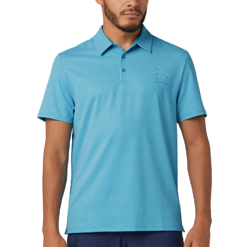 Original Penguin Dimensional "Pete"  Tee Twill Print Polo Shirt - Caribbean Sea