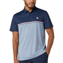 Original Penguin Engineered "P" Colour Block Print Polo Shirt - Black Iris