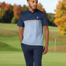 Original Penguin Engineered "P" Colour Block Print Polo Shirt - Black Iris