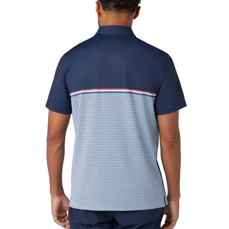 Original Penguin Engineered "P" Colour Block Print Polo Shirt - Black Iris