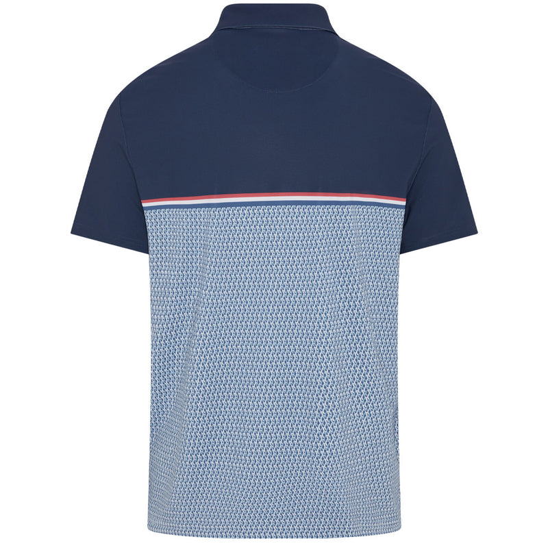 Original Penguin Engineered "P" Colour Block Print Polo Shirt - Black Iris