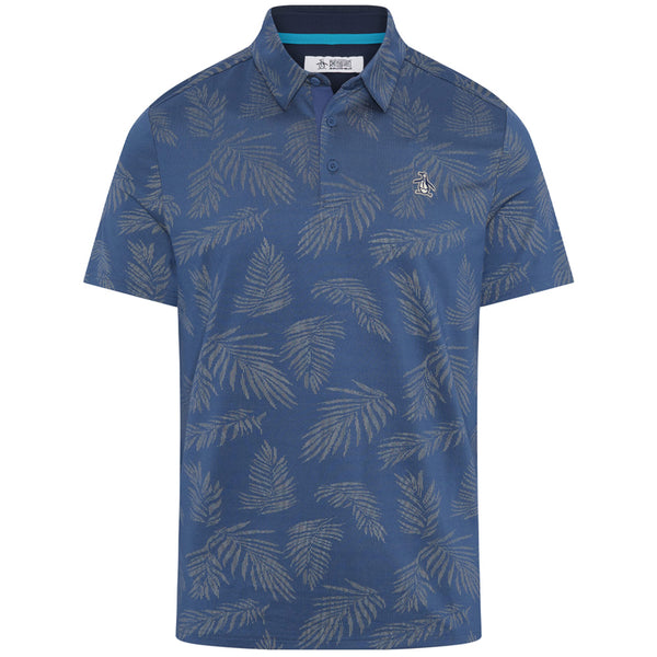 Original Penguin All Over YD Botanical Jacquard Polo Shirt - True Navy