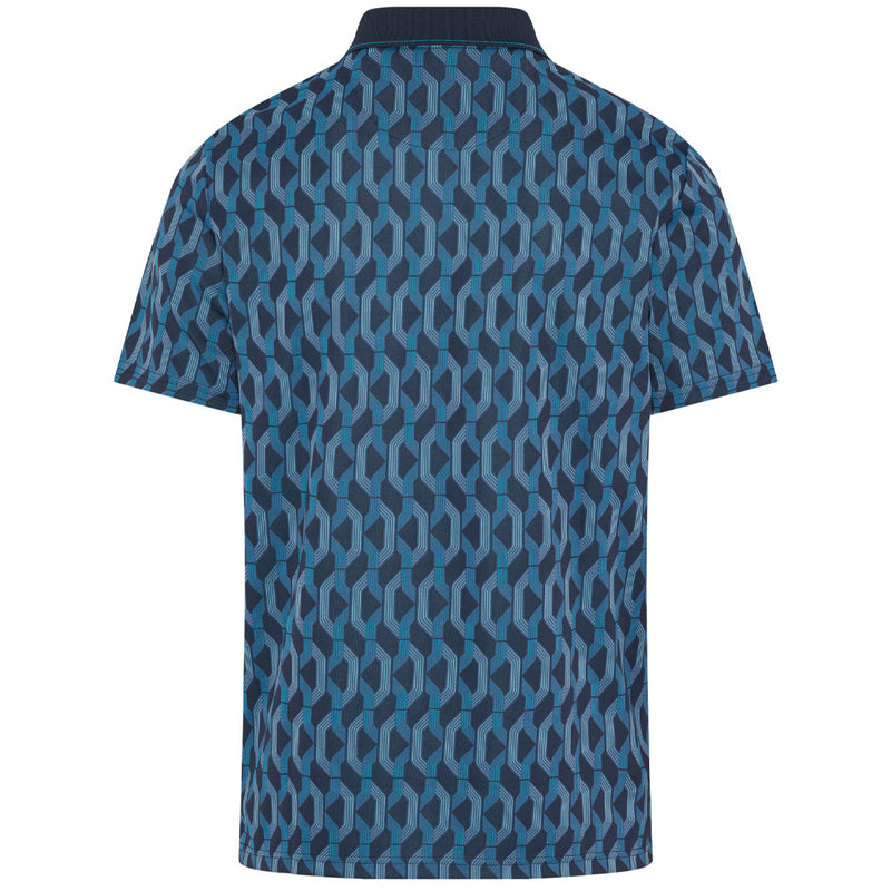 Original Penguin All Over YD Jacquard Colour Block Polo Shirt - Black Iris