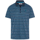 Original Penguin All Over YD Jacquard Colour Block Polo Shirt - Black Iris