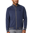 Original Penguin Full Zip Heritage Knit Track Jacket - Black Iris/Bijou Heather