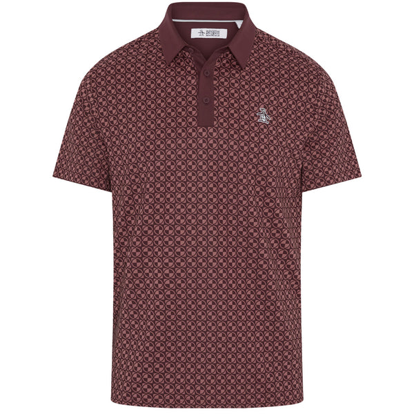 Original Penguin Pete's Check Print Block Polo Shirt - Mauve Wine