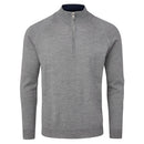 Oscar Jacobson Warwick Zip Neck Merino Sweater - Dark Grey