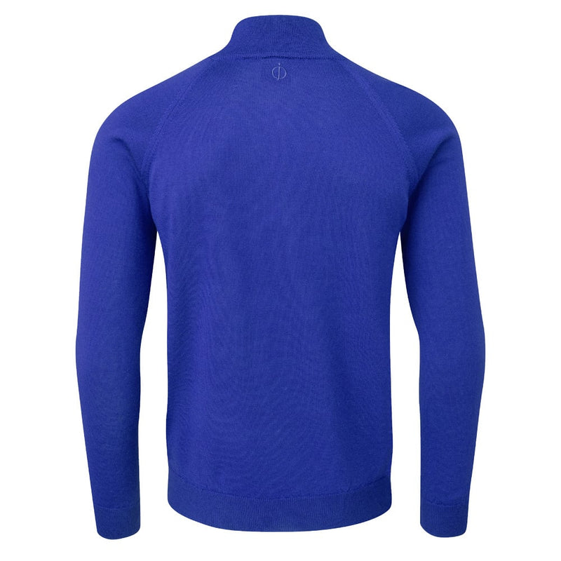 Oscar Jacobson Warwick Zip Neck Merino Sweater - Royal Blue