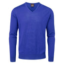 Oscar Jacobson Weston V-Neck Merino Sweater - Royal Blue