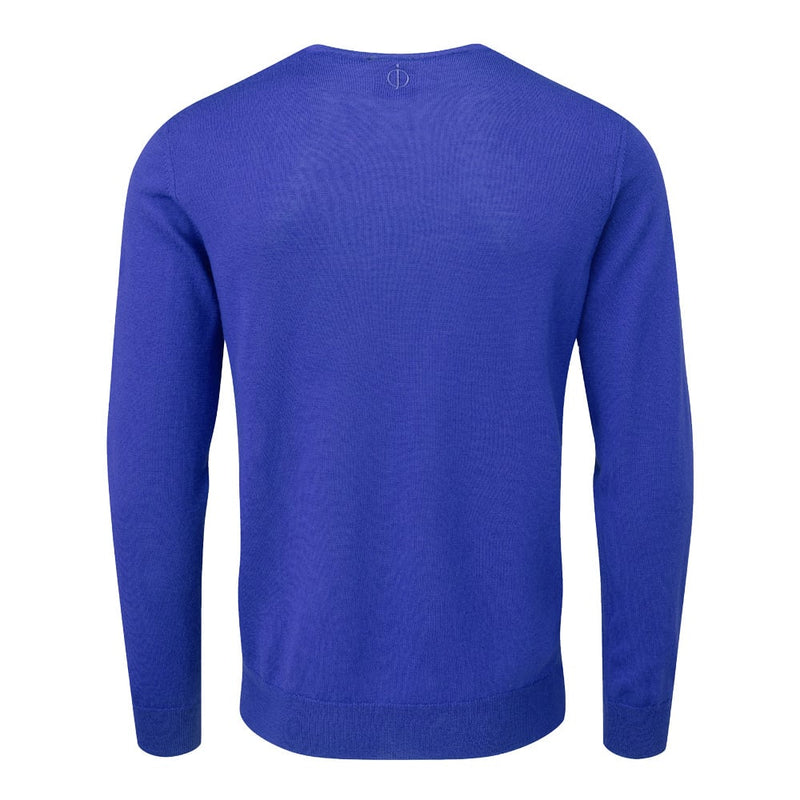 Oscar Jacobson Weston V-Neck Merino Sweater - Royal Blue