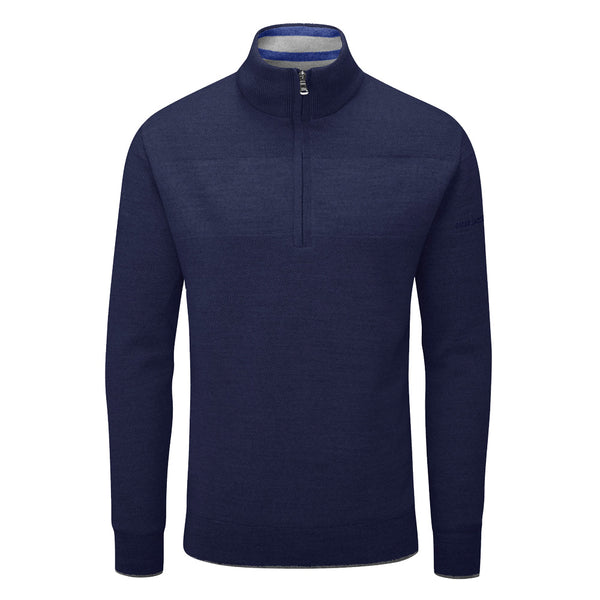 Oscar Jacobson Anders Lined 1/2 Zip Sweater - Navy