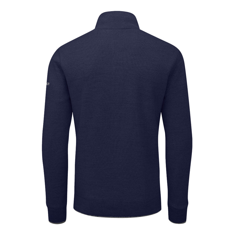 Oscar Jacobson Anders Lined 1/2 Zip Sweater - Navy