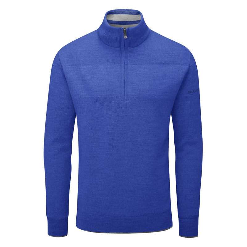 Oscar Jacobson Anders Lined 1/2 Zip Sweater - Royal Blue