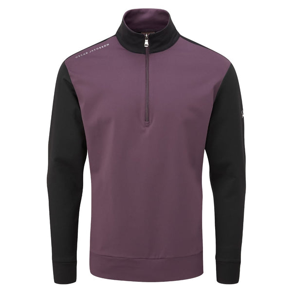 Oscar Jacobson Taylor 1/4 Zip Mid-Layer - Plum