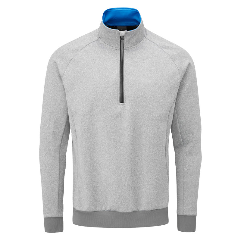 Oscar Jacobson Trent tour Zip Neck Sweater - Light Grey