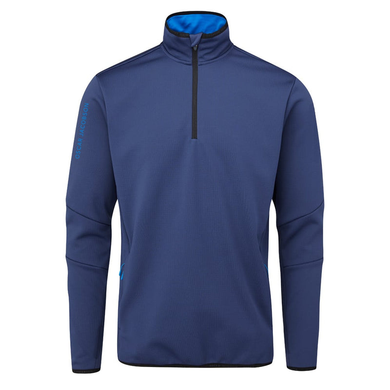 Oscar Jacobson Thorpe 1/2 Zip Fleece Pullover Top - Navy