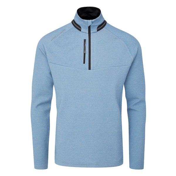 Oscar Jacobson Thomson Zip Neck Sweater - Light Blue