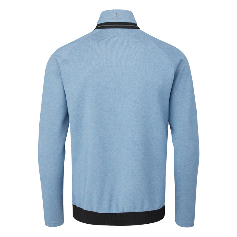 Oscar Jacobson Thomson Zip Neck Sweater - Light Blue