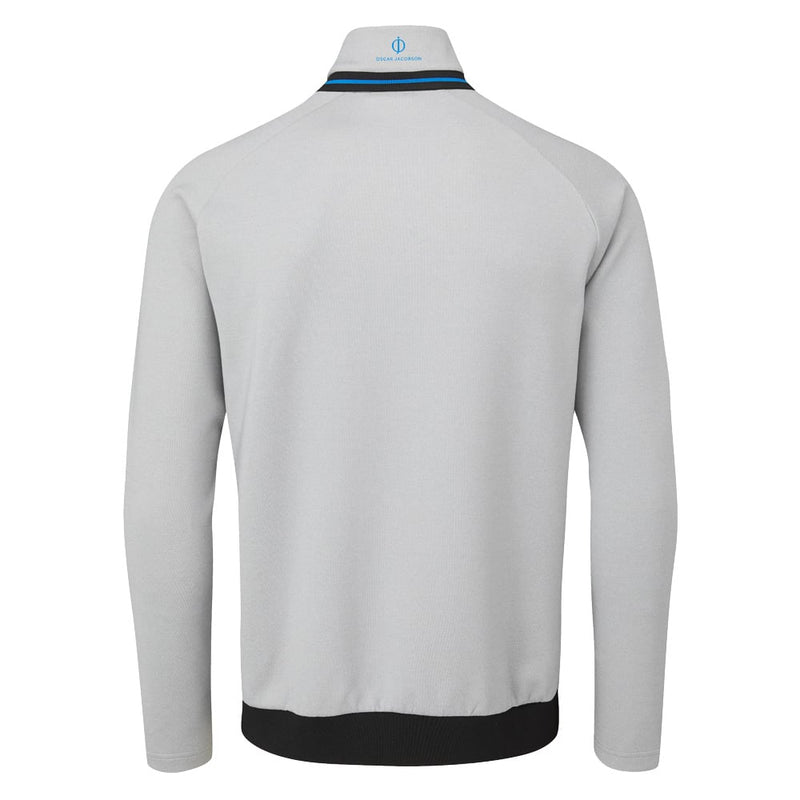 Oscar Jacobson Thomson Zip Neck Sweater - Light Grey