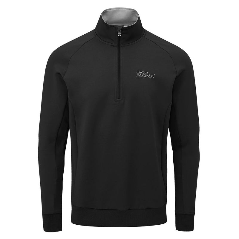 Oscar Jacobson Trent Tour 1/2 Zip Golf Sweater - Black