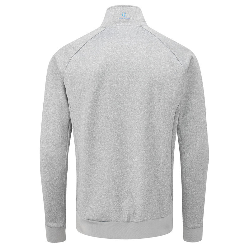 Oscar Jacobson Trent Tour 1/2 Zip Golf Sweater - Light Grey