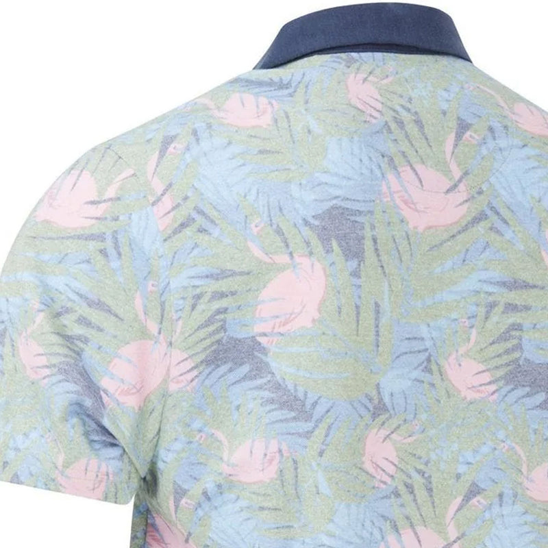 Original Penguin Flamingo Print Polo Shirt - Black Iris