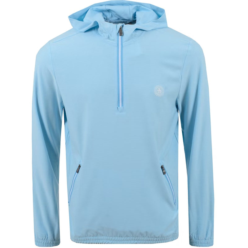 Original Penguin 1/4 Zip Fine Line Hooded Wind Shirt - Baltic Sea