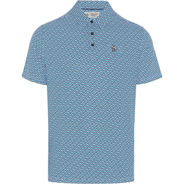 Original Penguin All-Over Heritage Polo Shirt - Mediterranean Blue
