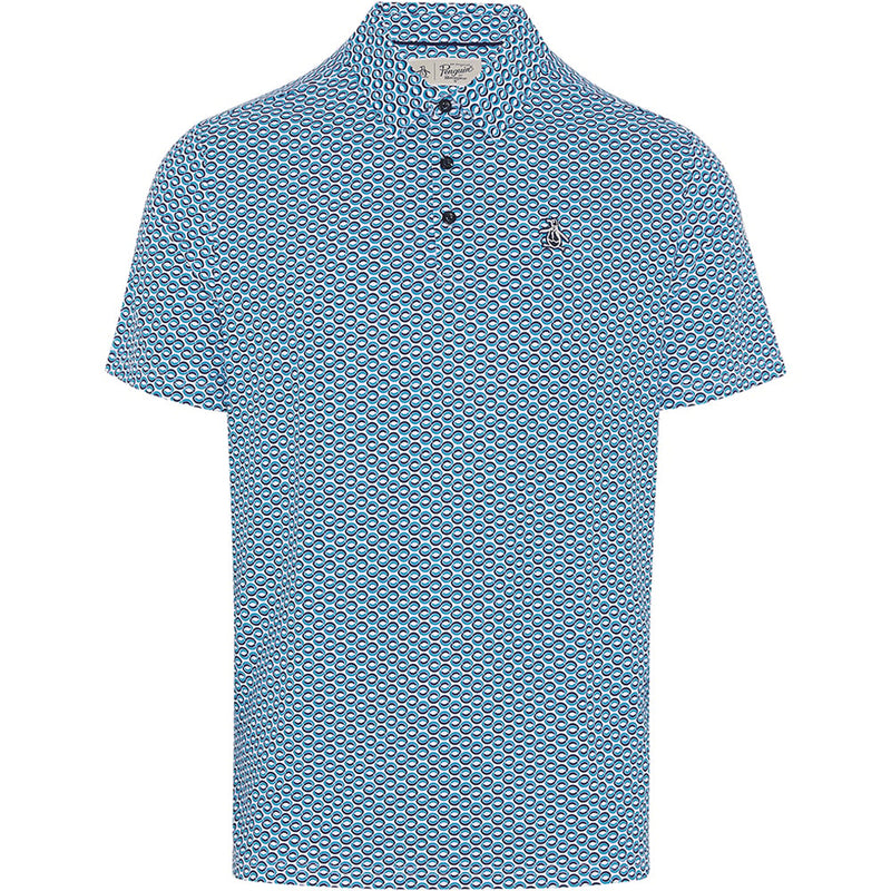 Original Penguin All-Over Heritage Polo Shirt - Mediterranean Blue