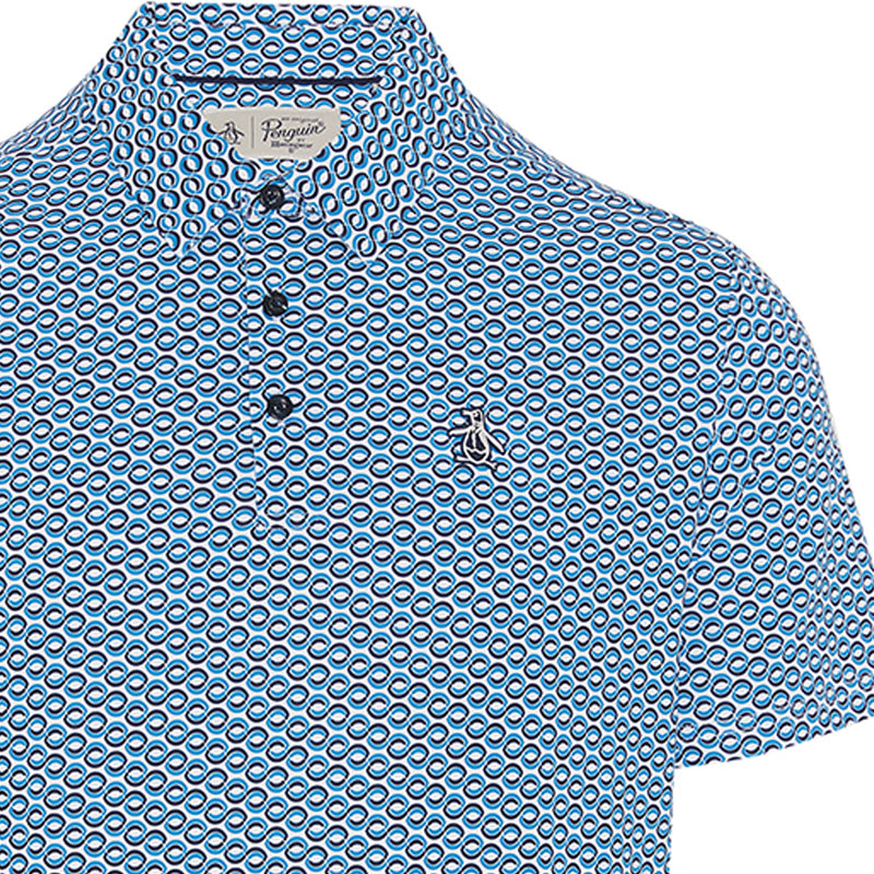 Original Penguin All-Over Heritage Polo Shirt - Mediterranean Blue