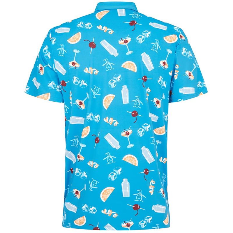 Original Penguin All-Over Oversize Polo Shirt - Mediterranean Blue