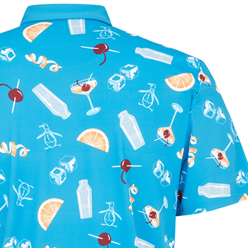 Original Penguin All-Over Oversize Polo Shirt - Mediterranean Blue