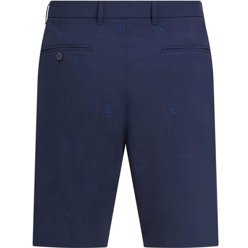 Original Penguin All-Over Pete Embroidered Shorts - Black Iris