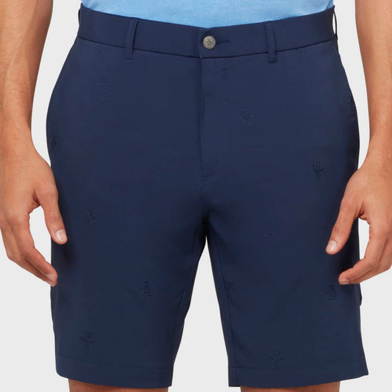 Original Penguin All-Over Pete Embroidered Shorts - Black Iris