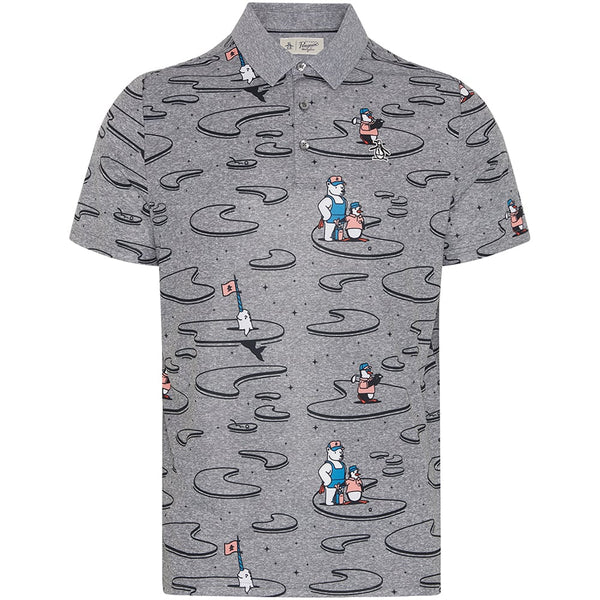 Original Penguin All-Over Polar Pete Print Polo Shirt - Quiet Shade