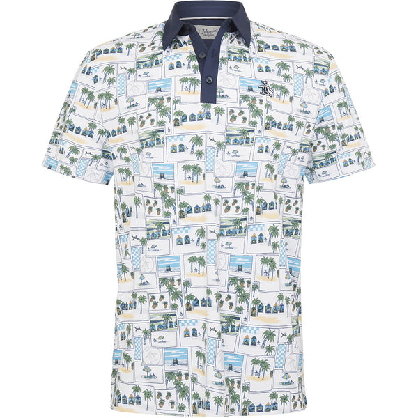 Original Penguin Beach Club Print Polo Shirt - Bright White