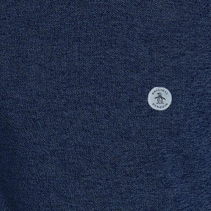 Original Penguin Birdseye Crew Neck Sweater - Deep Navy