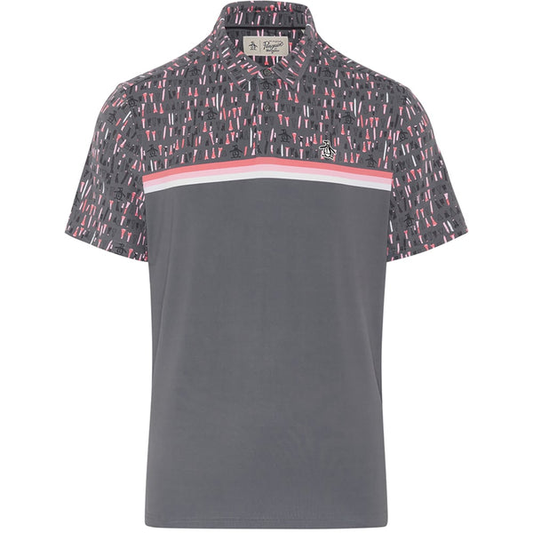 Original Penguin Broken Tees Print Polo Shirt - Quiet Shade